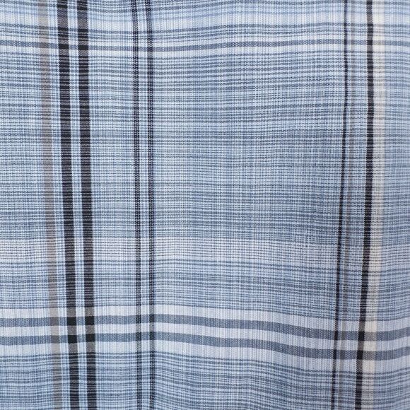 Haggar Long Sleeve Plaid Cotton Blend Button Down Shirt Blue Mens Large Office - Picture 16 of 16